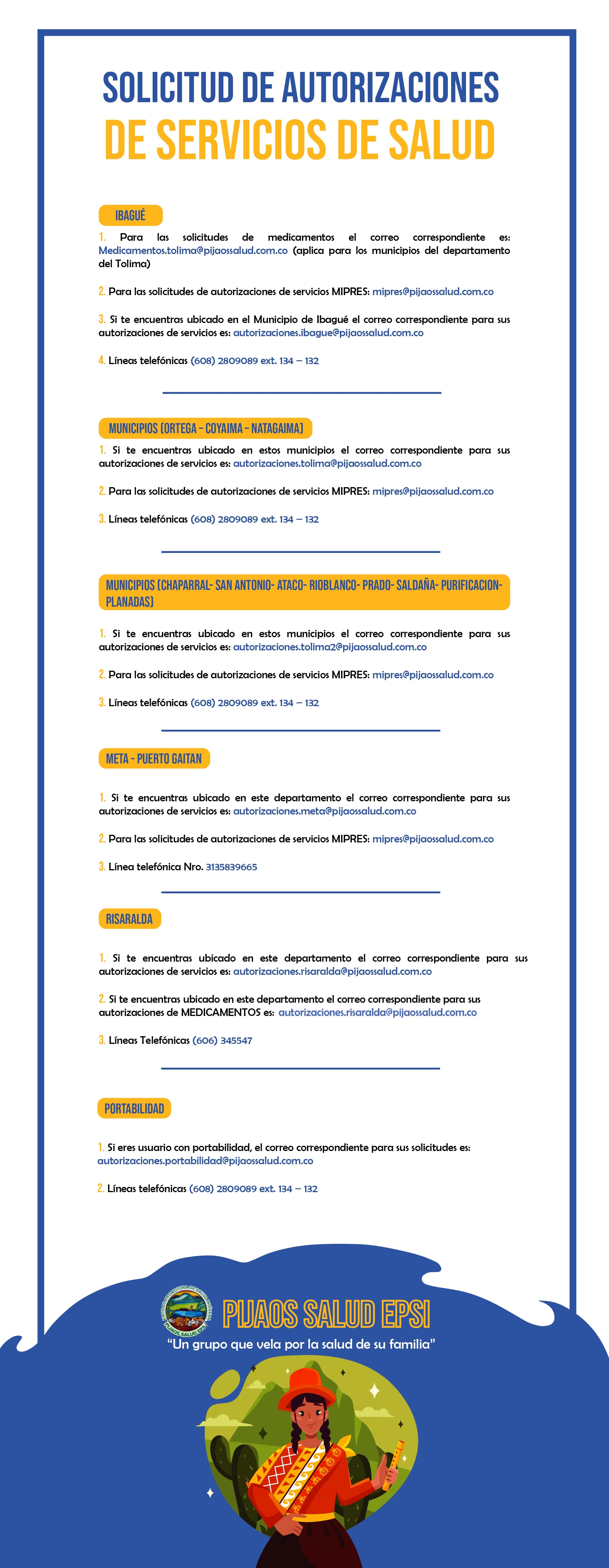 Solicitud de autorizaciones de servicios de salud - Directorio