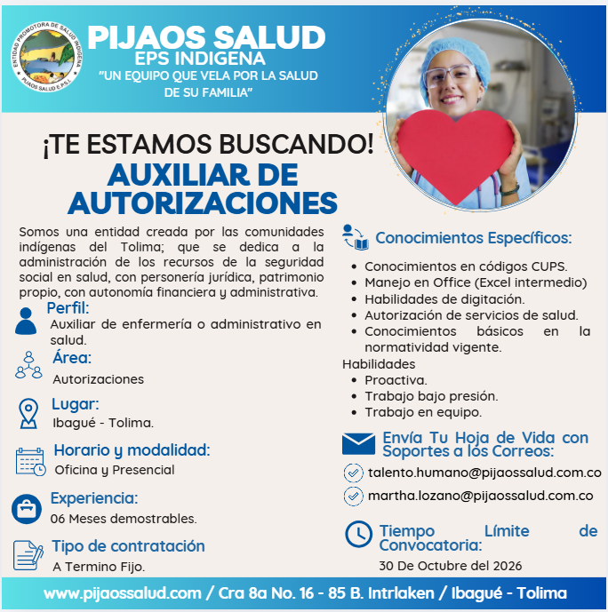 Auxiliar de Autorizaciones
