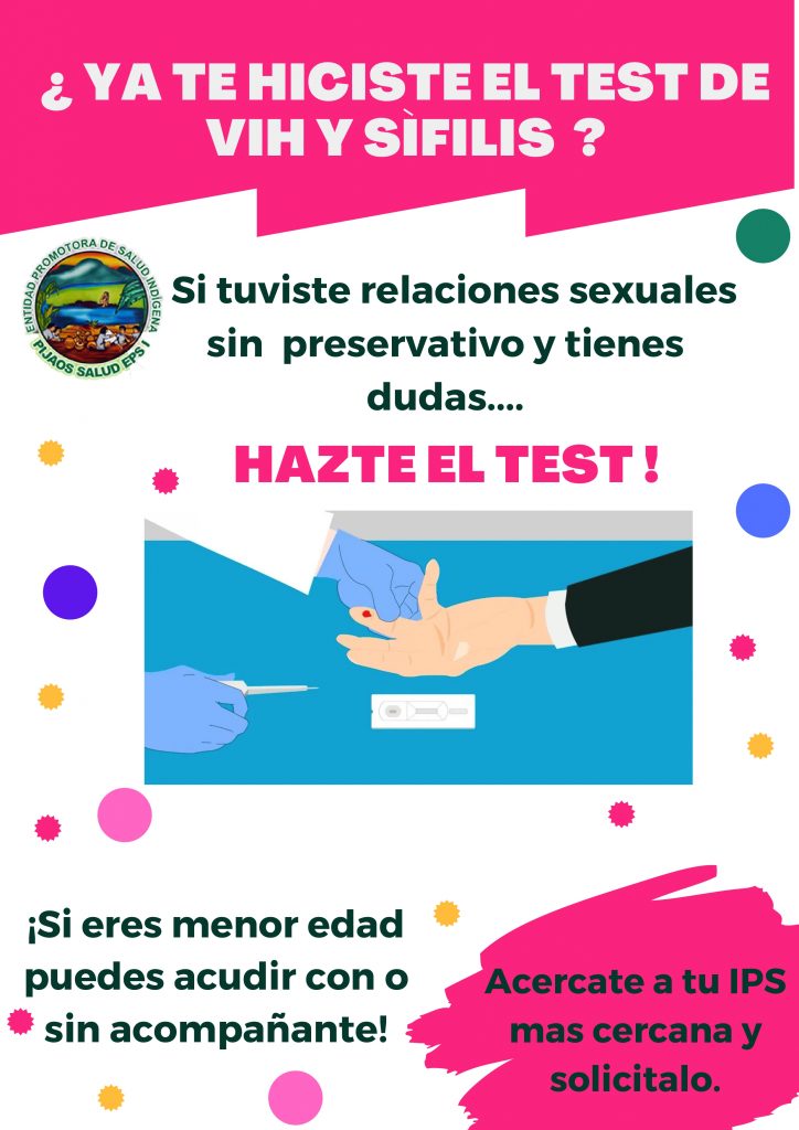 Afiche informativo ITS: Test de VIH y Sífilis